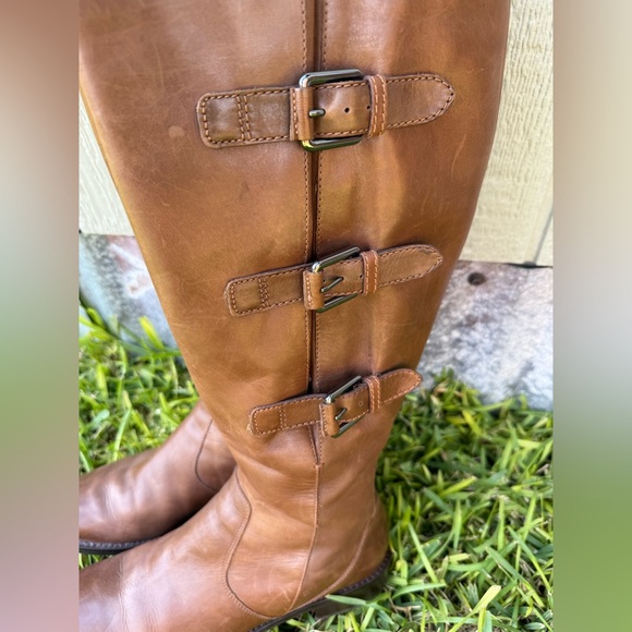 ECCO Hobart Women’s Tall Brown Riding Boots Leather, Buckles, Size 41, 10 10.5 - Picture 5 of 12